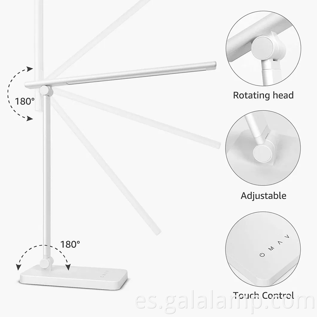 Lámpara de escritorio LED de control táctil con 3 modos de color